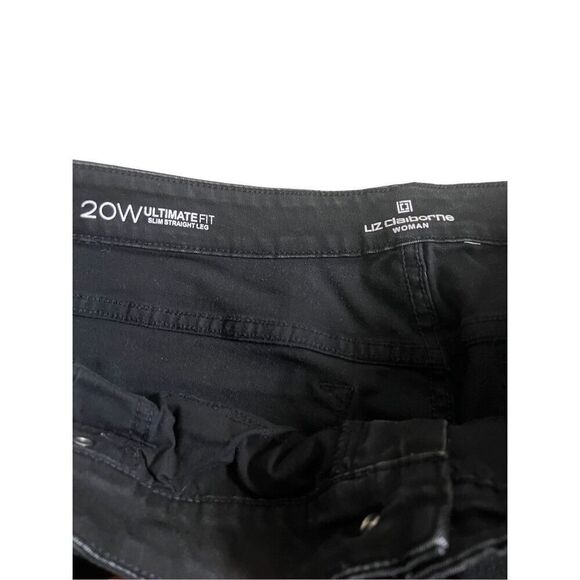 Liz Claiborne Ultimate Curby Fit black denim jeans  size 20W - Picture 4 of 6